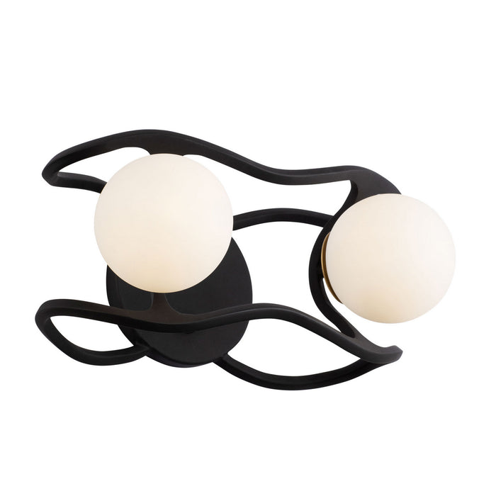 Varaluz 374B02CBFG LED Bath, Carbon/French Gold