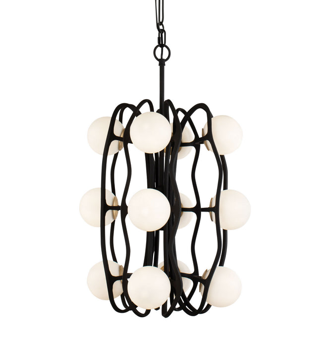 Varaluz 374P12CBFG LED Pendant, Carbon/French Gold