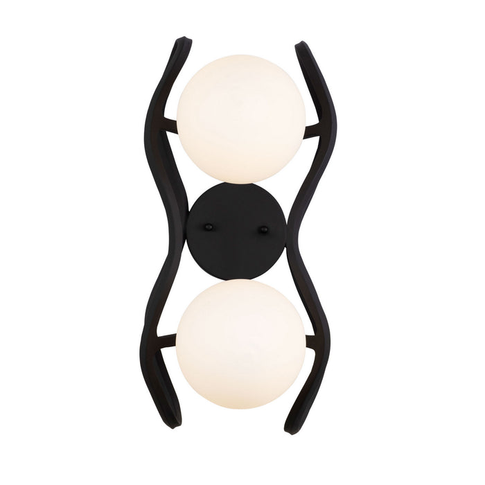 Varaluz 374W02CBFG Two Light Wall Sconce, Carbon/French Gold
