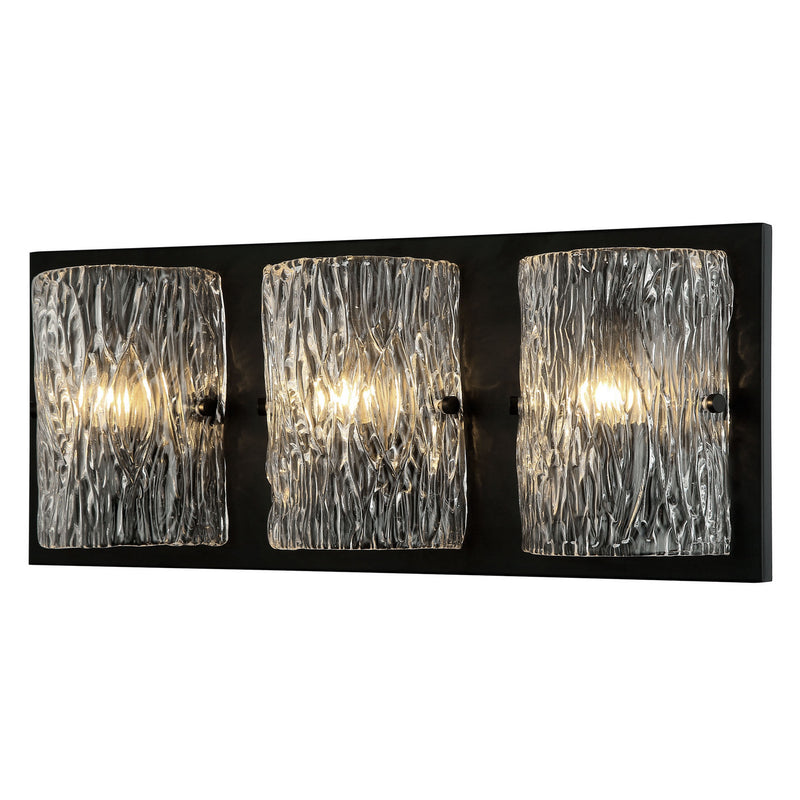 Varaluz 376B03BL Three Light Bath, Black