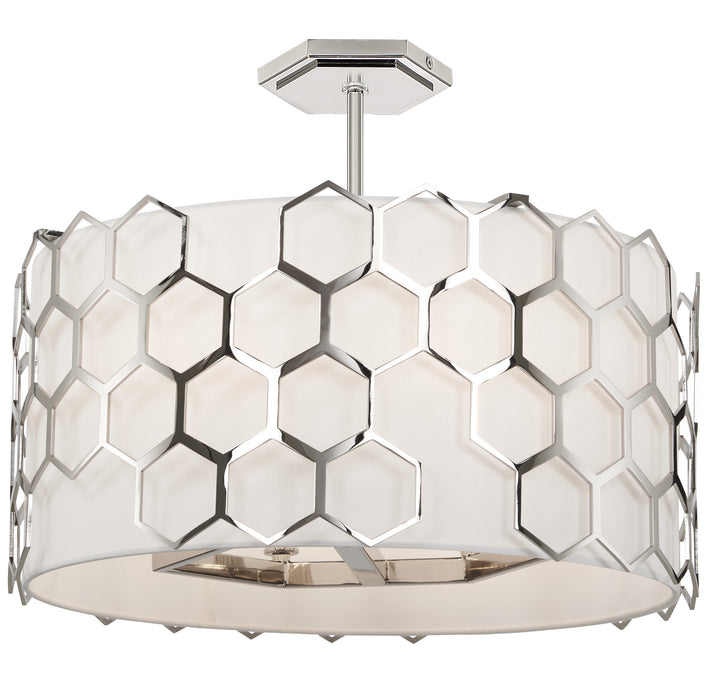 George Kovacs P1897-613 Six Light Pendant / Semi Flush, Polished Nickel