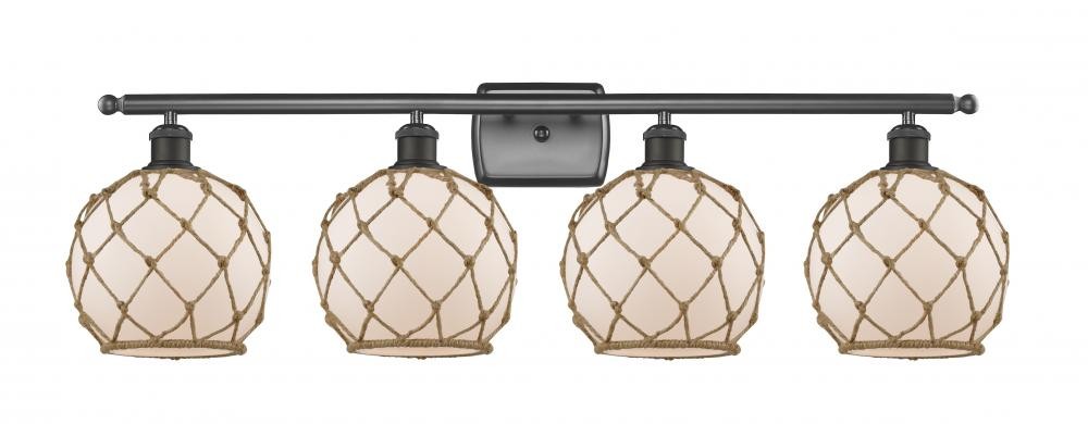 Innovations 516-4W-OB-G121-8RB Four Light Bath Vanity, Oil Rubbed Bronze