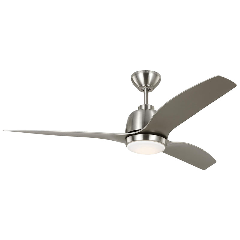 Visual Comfort Fan 3AVLR54BSD 54" Ceiling Fan, Brushed Steel