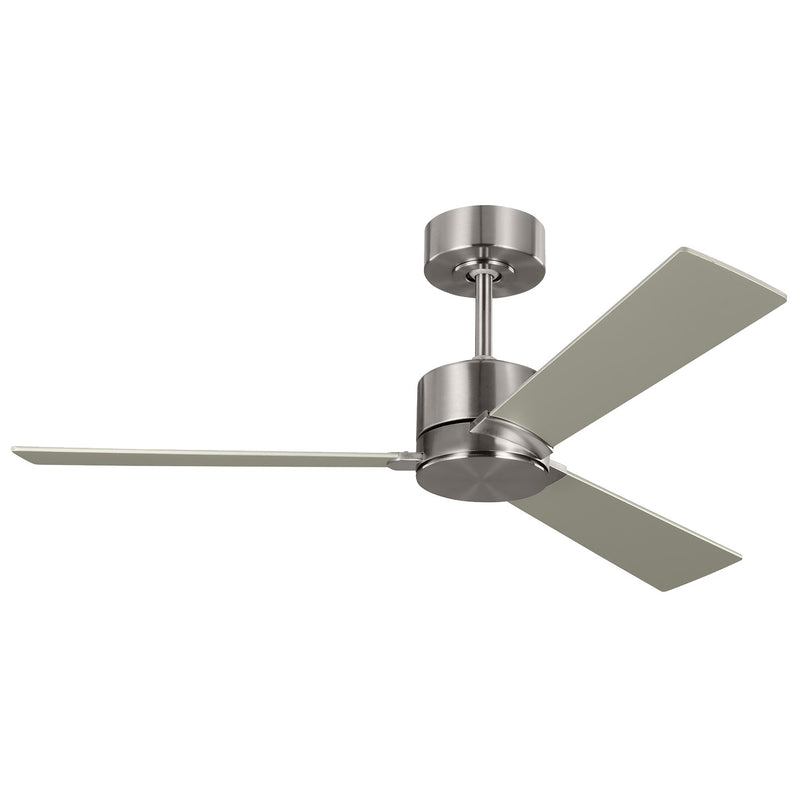 Visual Comfort Fan 3RZR44BS 44" Ceiling Fan, Brushed Steel