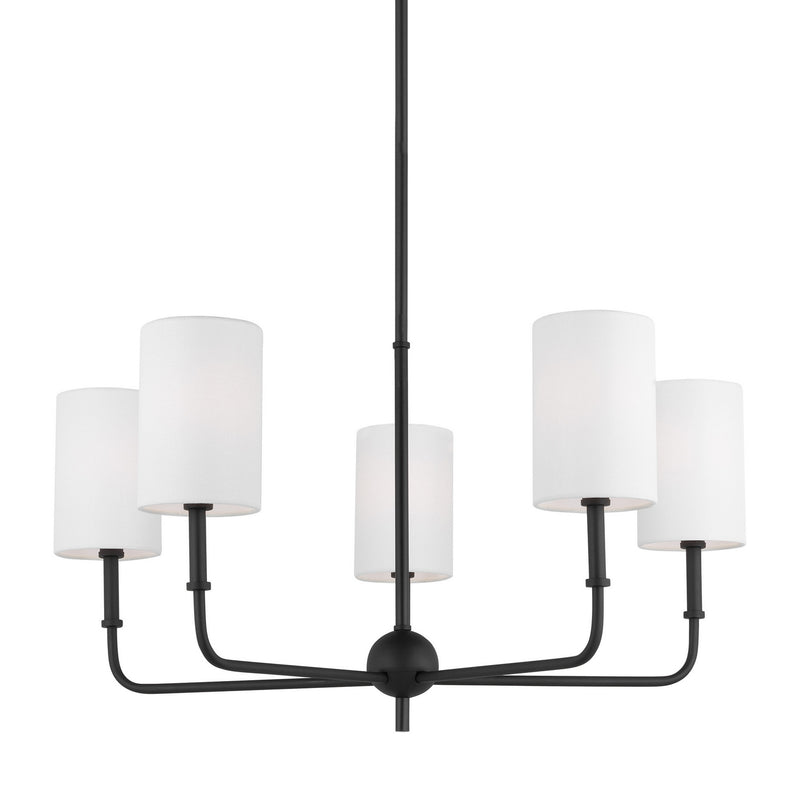 Visual Comfort Studio 3109305-112 Five Light Chandelier, Midnight Black