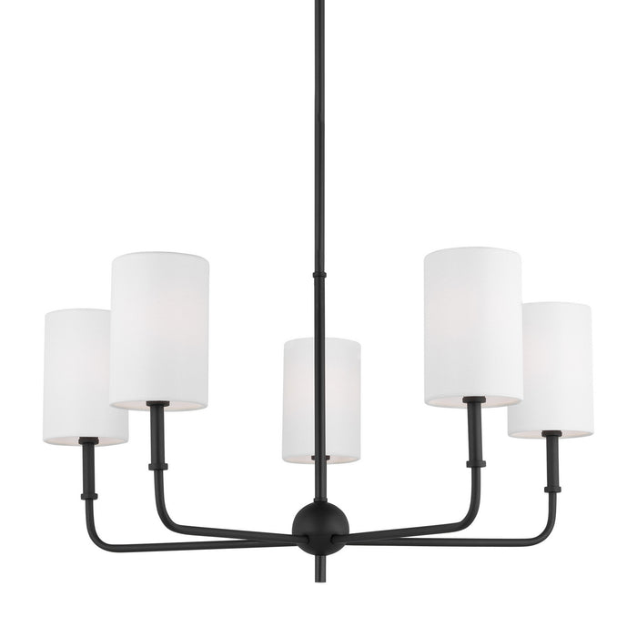 Visual Comfort Studio 3109305-112 Five Light Chandelier, Midnight Black