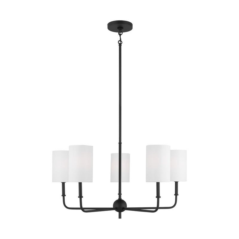 Visual Comfort Studio 3109305-112 Five Light Chandelier, Midnight Black