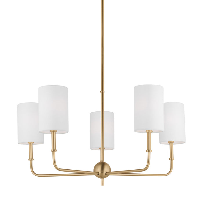 Visual Comfort Studio 3109305-848 Five Light Chandelier, Satin Brass