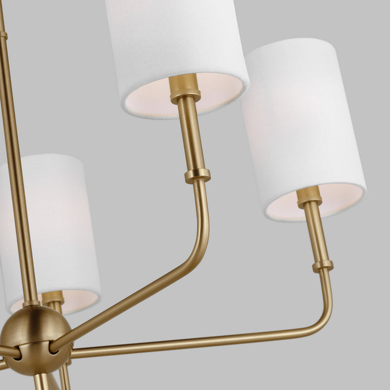 Visual Comfort Studio 3109305-848 Five Light Chandelier, Satin Brass