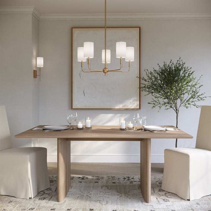 Visual Comfort Studio 3109305-848 Five Light Chandelier, Satin Brass