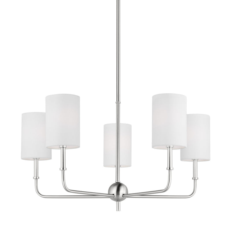 Visual Comfort Studio 3109305-962 Five Light Chandelier, Brushed Nickel