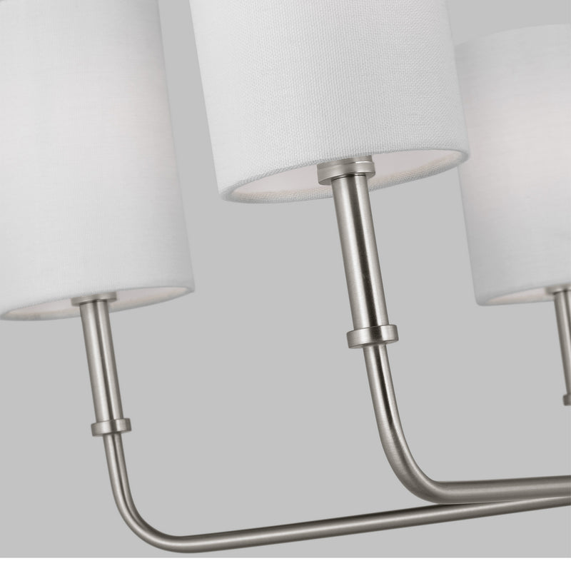 Visual Comfort Studio 3109305-962 Five Light Chandelier, Brushed Nickel