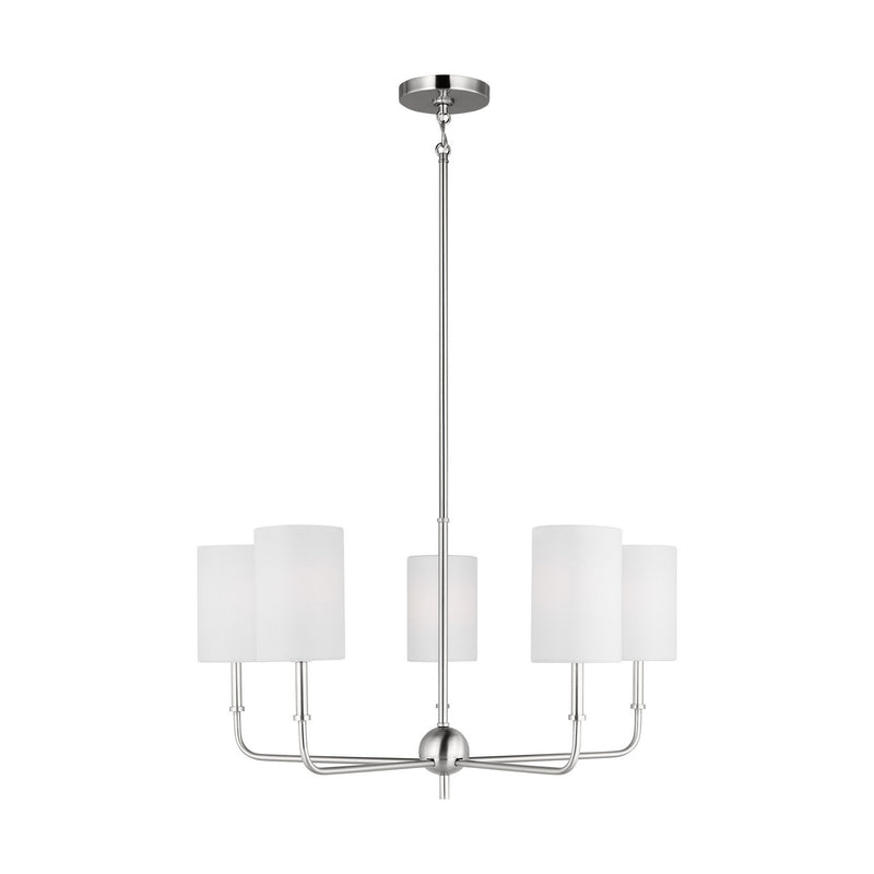 Visual Comfort Studio 3109305-962 Five Light Chandelier, Brushed Nickel