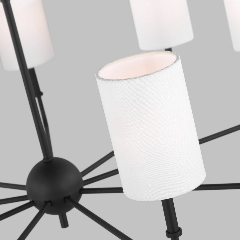 Visual Comfort Studio 3109309-112 Nine Light Chandelier, Midnight Black