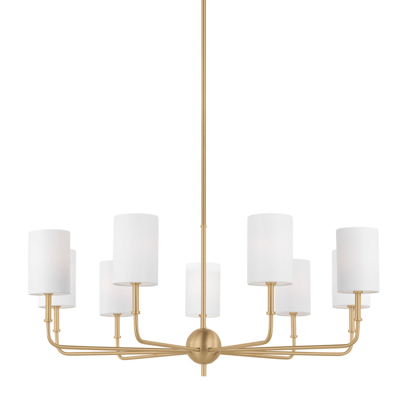 Visual Comfort Studio 3109309-848 Nine Light Chandelier, Satin Brass