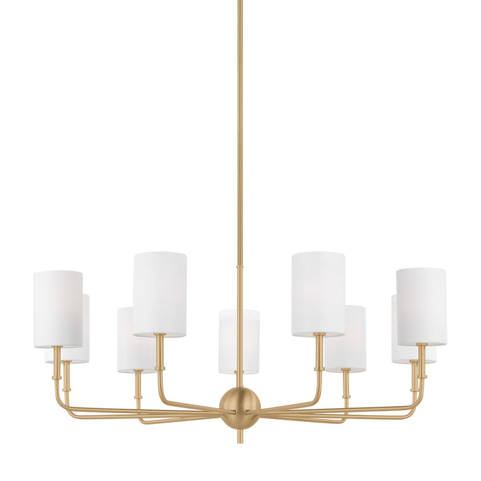 Visual Comfort Studio 3109309-848 Nine Light Chandelier, Satin Brass