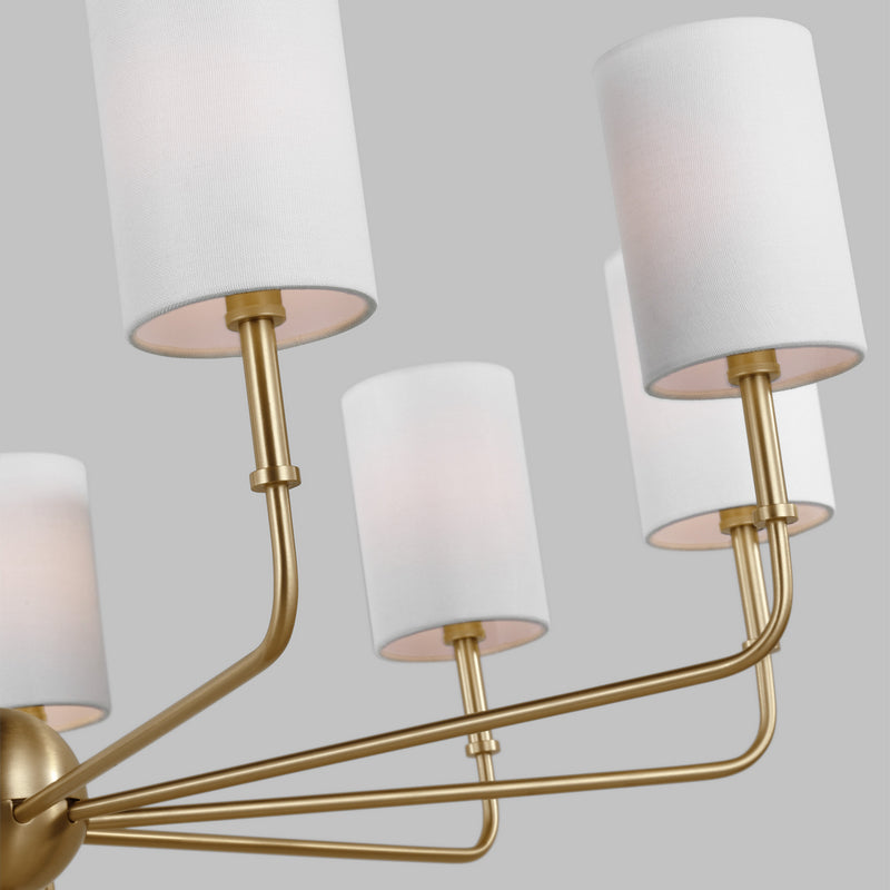 Visual Comfort Studio 3109309-848 Nine Light Chandelier, Satin Brass