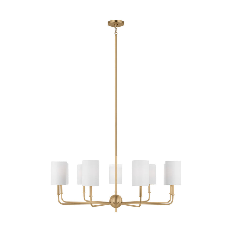 Visual Comfort Studio 3109309-848 Nine Light Chandelier, Satin Brass