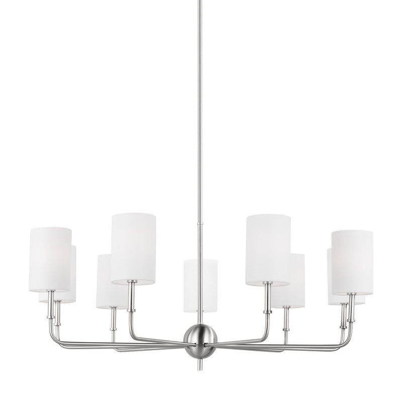 Visual Comfort Studio 3109309-962 Nine Light Chandelier, Brushed Nickel
