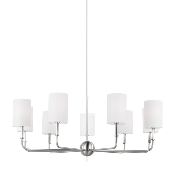 Visual Comfort Studio 3109309-962 Nine Light Chandelier, Brushed Nickel