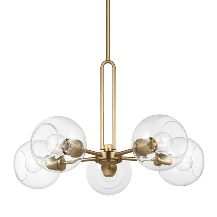 Visual Comfort Studio 3155705-848 Five Light Chandelier, Satin Brass
