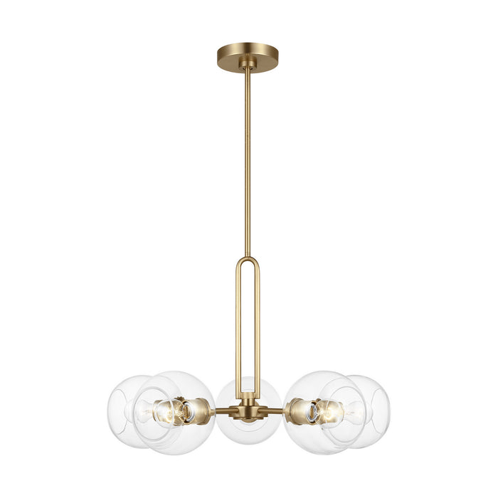 Visual Comfort Studio 3155705-848 Five Light Chandelier, Satin Brass