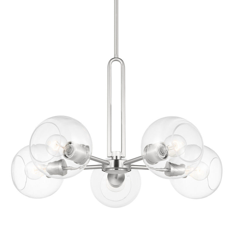 Visual Comfort Studio 3155705-962 Five Light Chandelier, Brushed Nickel