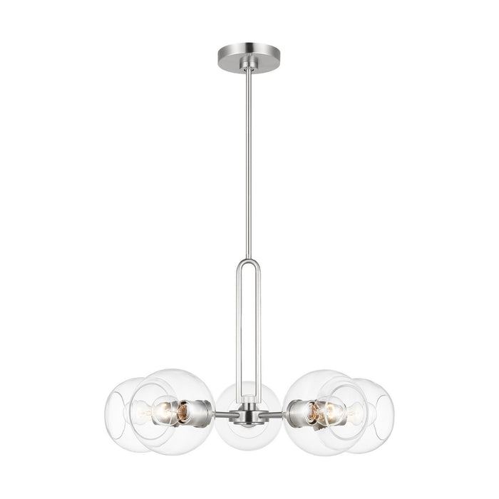 Visual Comfort Studio 3155705-962 Five Light Chandelier, Brushed Nickel