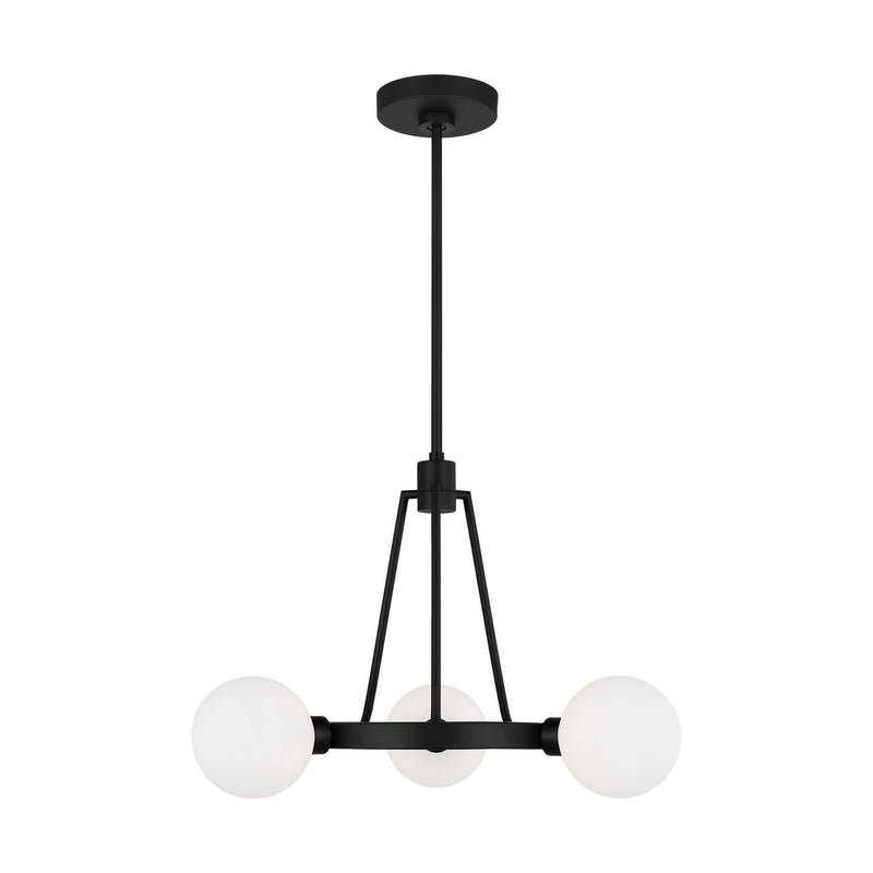 Visual Comfort Studio 3161603-112 Three Light Chandelier, Midnight Black