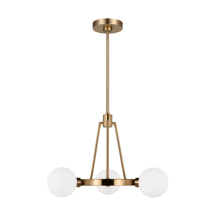 Visual Comfort Studio 3161603-848 Three Light Chandelier, Satin Brass
