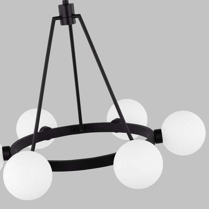 Visual Comfort Studio 3161606-112 Six Light Chandelier, Midnight Black