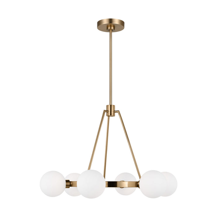 Visual Comfort Studio 3161606-848 Six Light Chandelier, Satin Brass