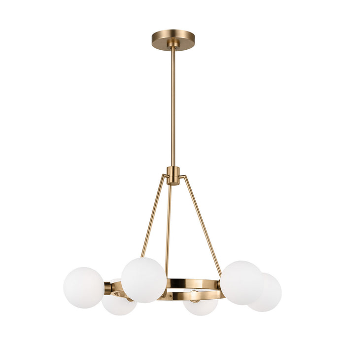 Visual Comfort Studio 3161606-848 Six Light Chandelier, Satin Brass
