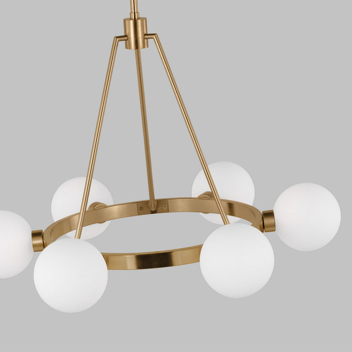 Visual Comfort Studio 3161606-848 Six Light Chandelier, Satin Brass