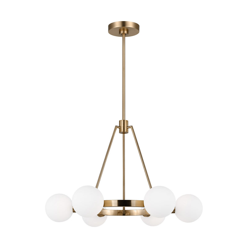 Visual Comfort Studio 3161606-848 Six Light Chandelier, Satin Brass