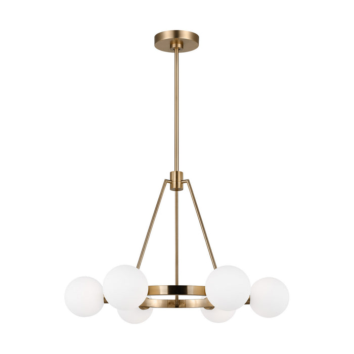 Visual Comfort Studio 3161606-848 Six Light Chandelier, Satin Brass