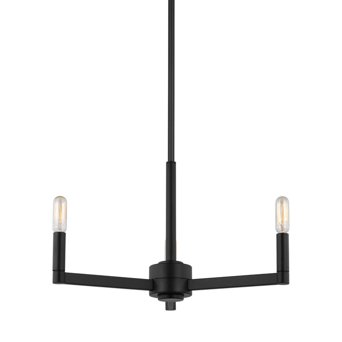 Visual Comfort Studio 3164203-112 Three Light Chandelier, Midnight Black
