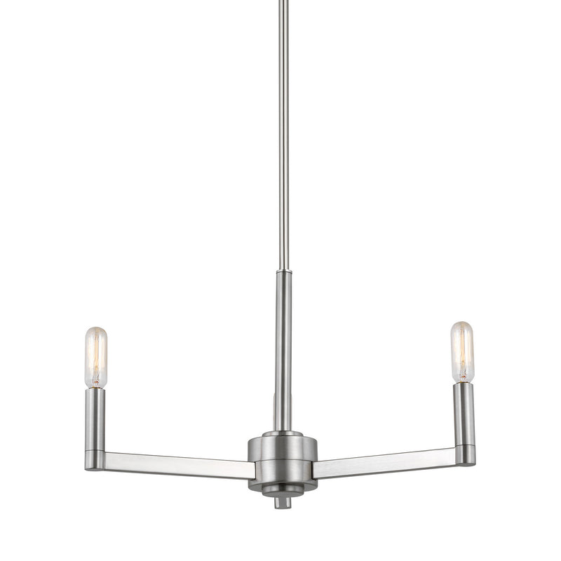Visual Comfort Studio 3164203-962 Three Light Chandelier, Brushed Nickel