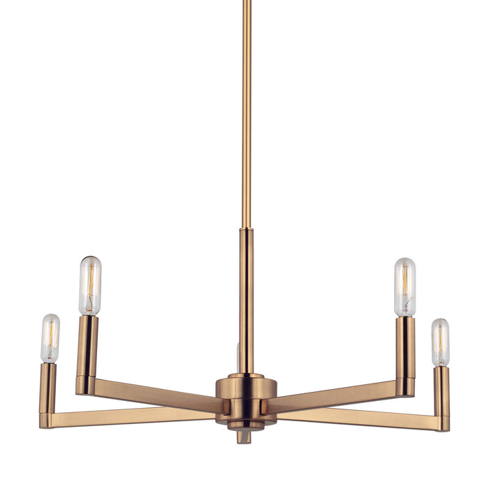 Visual Comfort Studio 3164205-848 Five Light Chandelier, Satin Brass