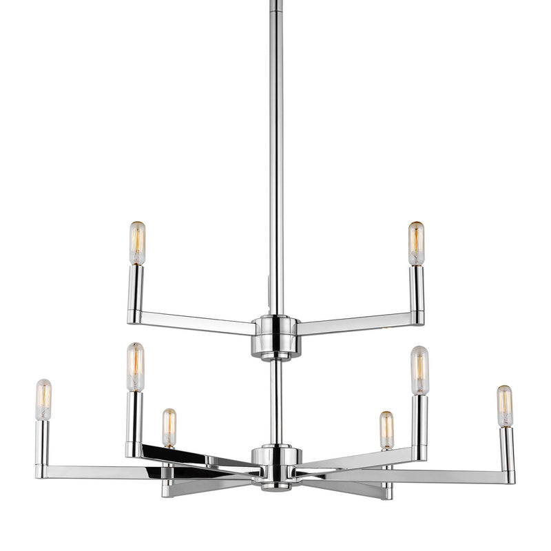Visual Comfort Studio 3164209-05 Nine Light Chandelier, Chrome