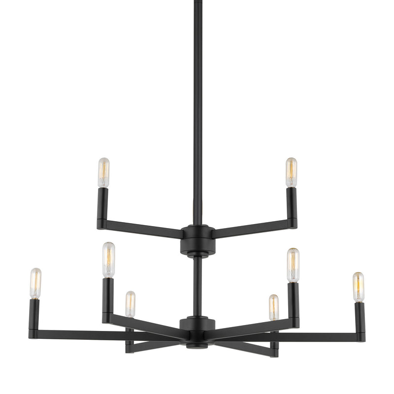 Visual Comfort Studio 3164209-112 Nine Light Chandelier, Midnight Black