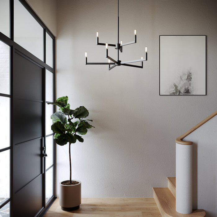 Visual Comfort Studio 3164209-112 Nine Light Chandelier, Midnight Black