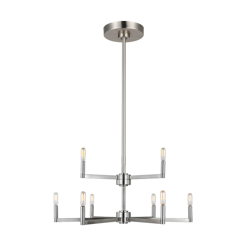 Visual Comfort Studio 3164209-962 Nine Light Chandelier, Brushed Nickel