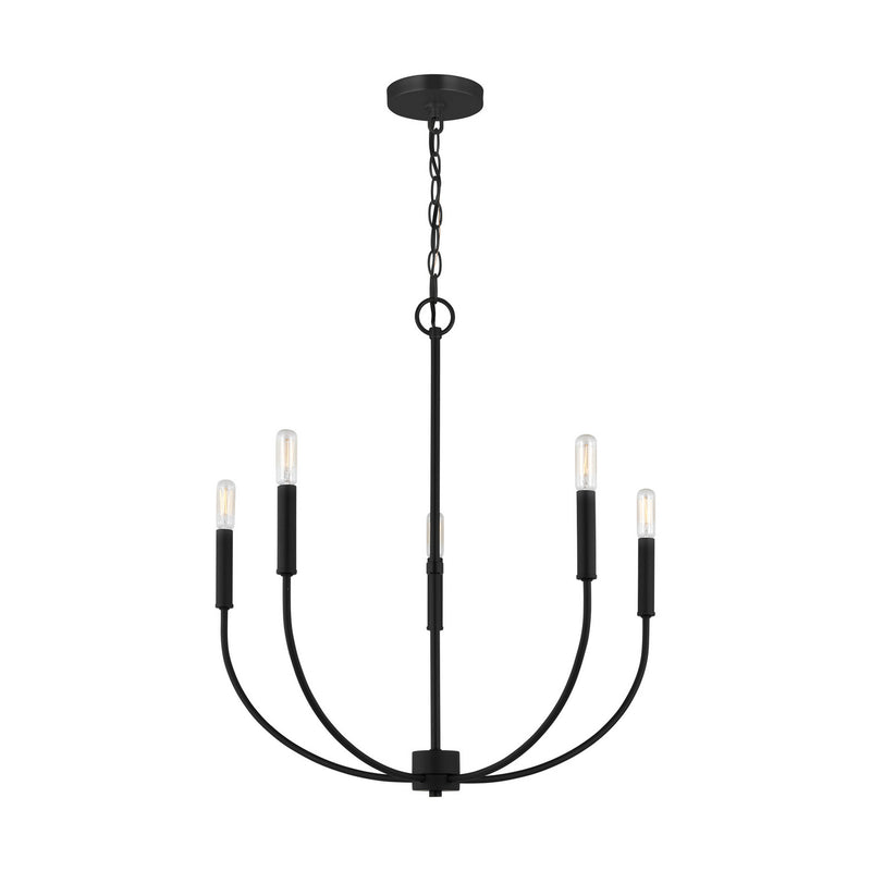 Visual Comfort Studio 3167105-112 Five Light Chandelier, Midnight Black