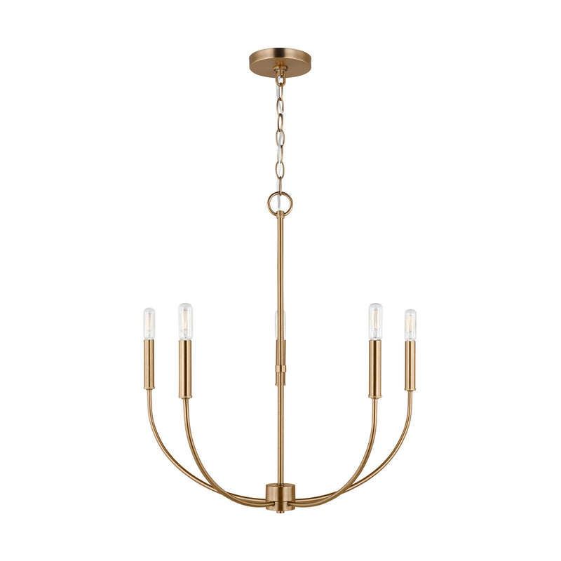 Visual Comfort Studio 3167105-848 Five Light Chandelier, Satin Brass