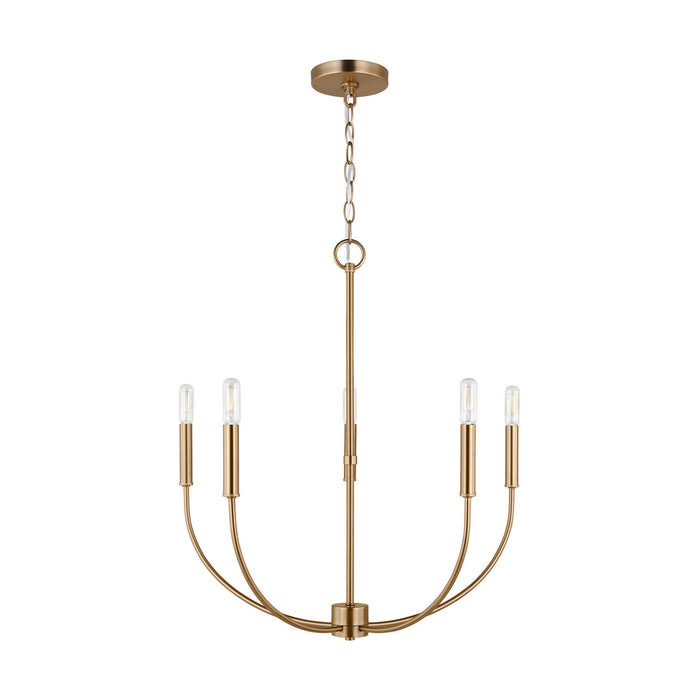 Visual Comfort Studio 3167105-848 Five Light Chandelier, Satin Brass