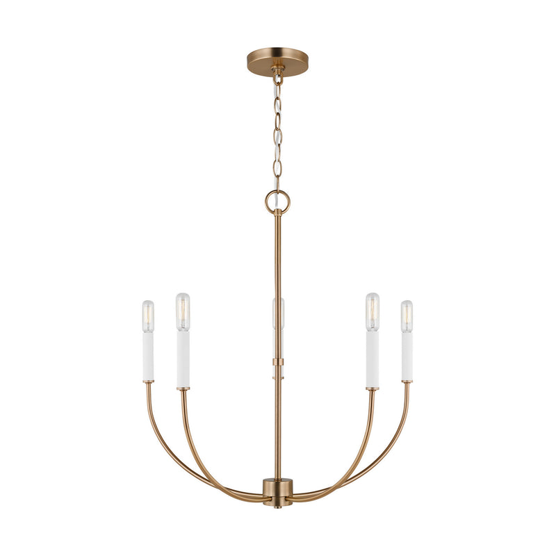 Visual Comfort Studio 3167105-848 Five Light Chandelier, Satin Brass