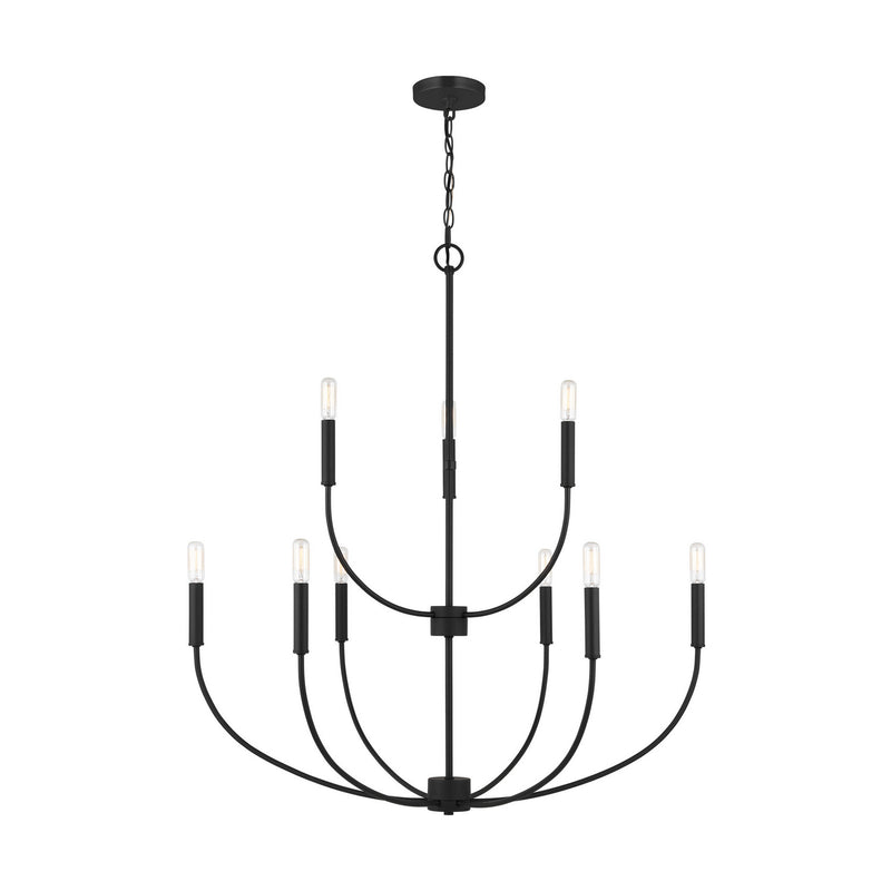 Visual Comfort Studio 3167109-112 Nine Light Chandelier, Midnight Black