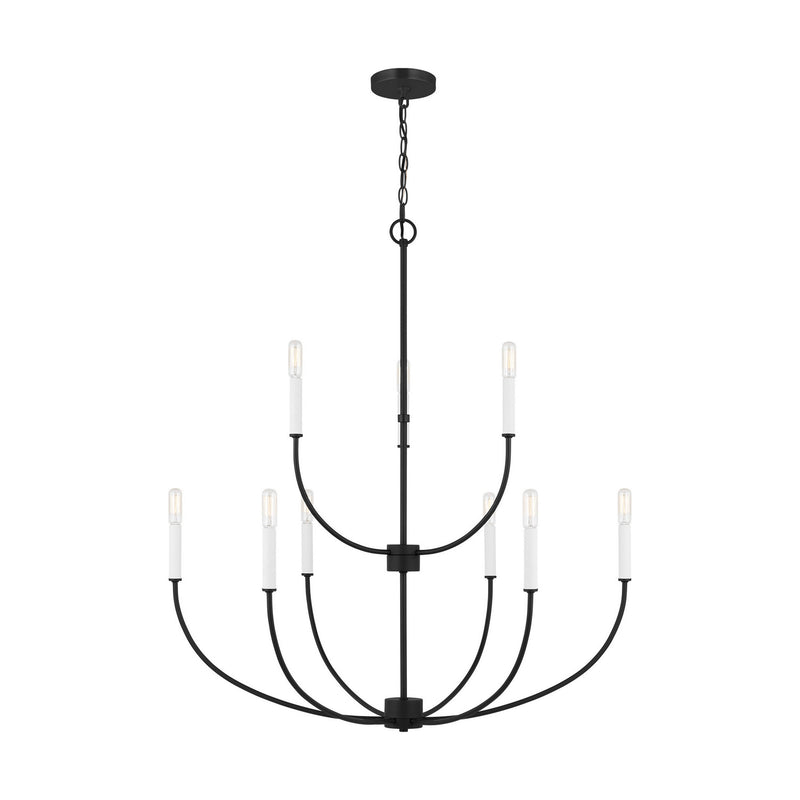 Visual Comfort Studio 3167109-112 Nine Light Chandelier, Midnight Black