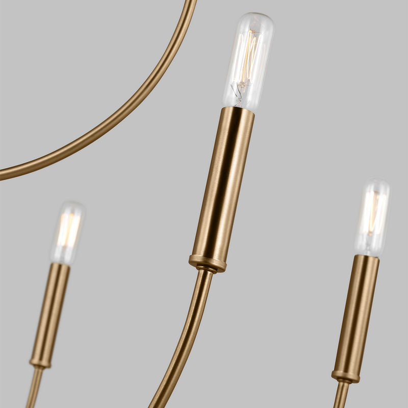 Visual Comfort Studio 3167109-848 Nine Light Chandelier, Satin Brass